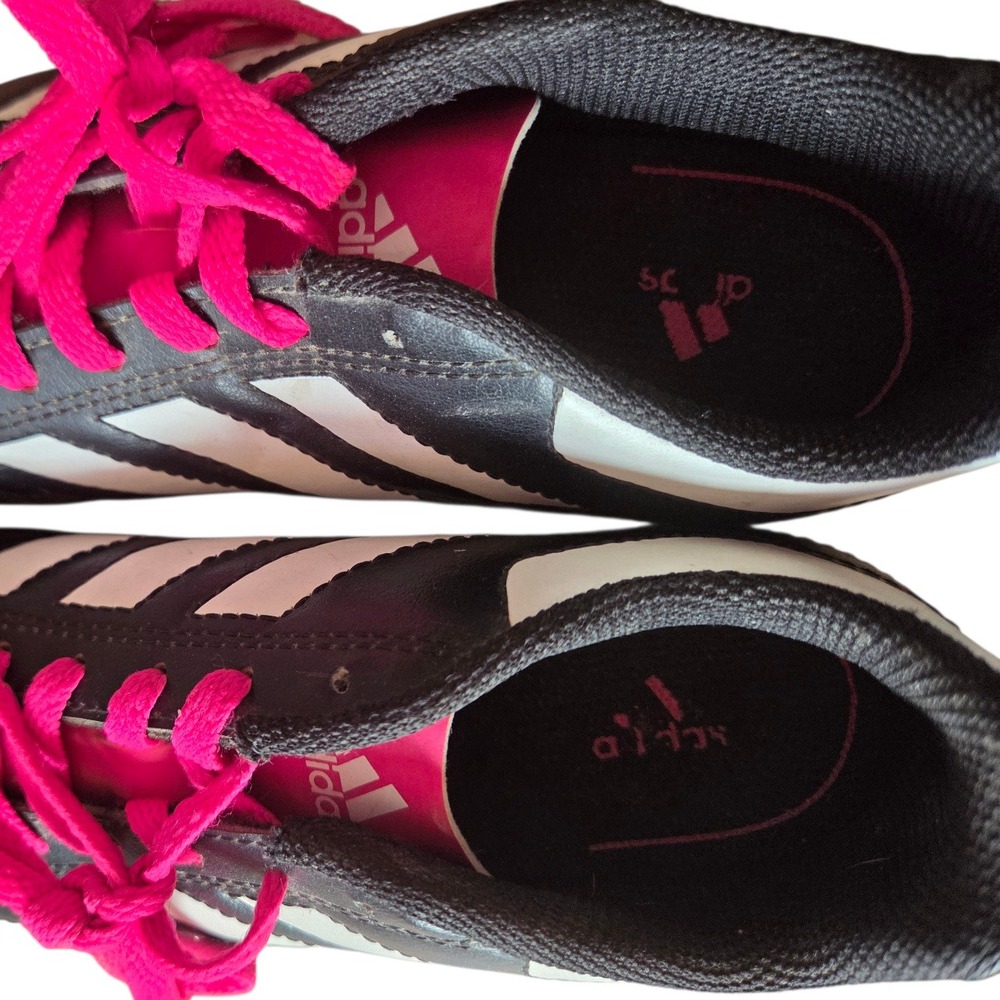 Adidas Youth Soccer Cleats Black Pink FG Firm Ground Size 2.5 - Picture 5 of 5